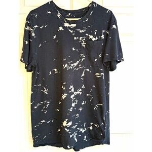 KR3W Men's Black/White Abstract Pocket Logo Crew Neck Short Sleeve Tee L